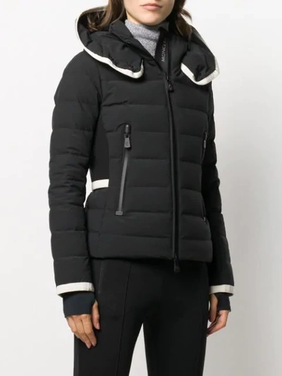 Shop Moncler Fitted Puffer Coat In Black