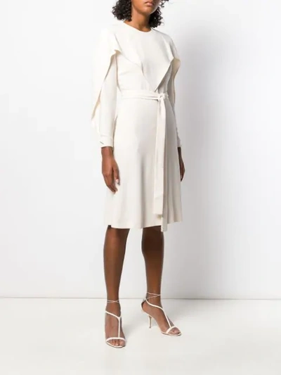 Shop Stella Mccartney Long-sleeved Flared Dress In White