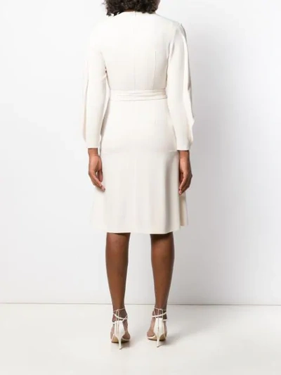 Shop Stella Mccartney Long-sleeved Flared Dress In White