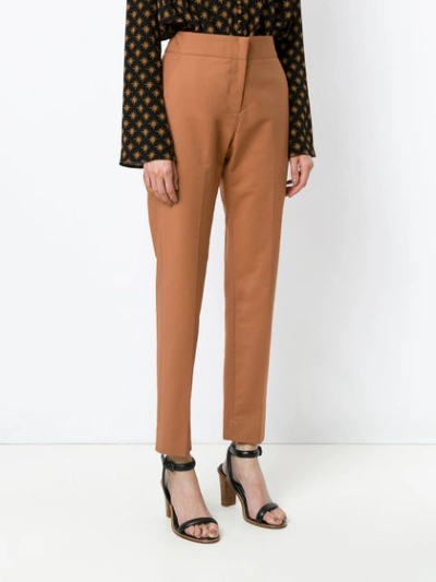 Shop Andrea Marques Tapered Trousers In Capuccino