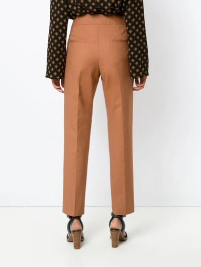 Shop Andrea Marques Tapered Trousers In Capuccino