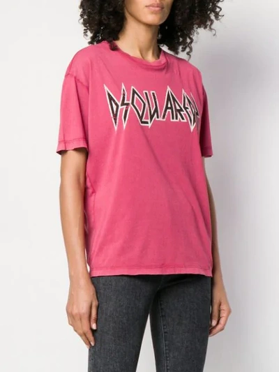 Shop Dsquared2 Logo Print T-shirt In Pink