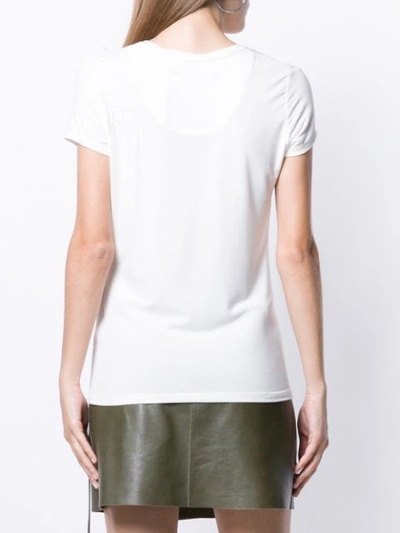 Shop Philipp Plein V-neck T-shirt In White