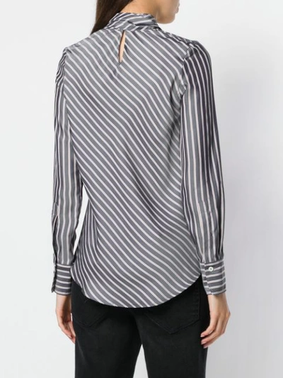 Shop See By Chloé Striped Tie Neck Blouse - Blue