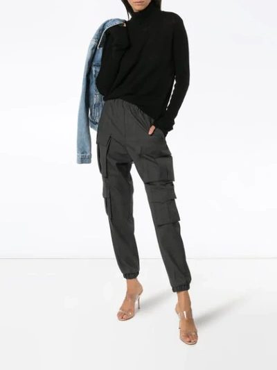 Shop Amiri Roll-neck Cashmere Sweater In Black