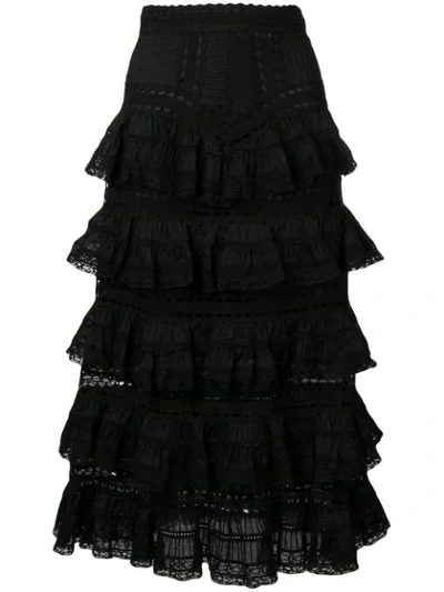 Shop Zimmermann Juniper Skirt In Black