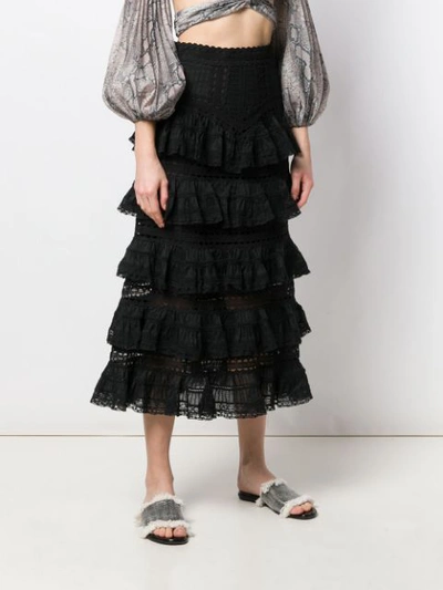 Shop Zimmermann Juniper Skirt In Black