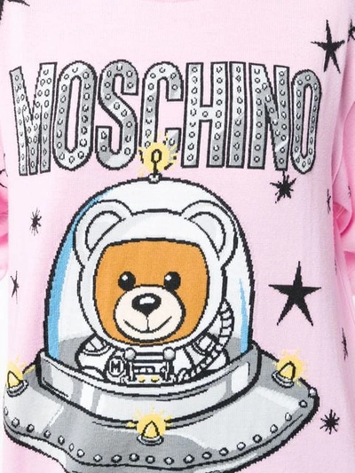 Shop Moschino Teddy Logo Sweater - Pink