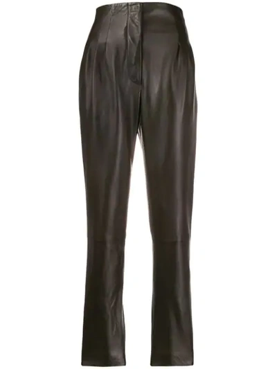 TEXTURED HIGH-WAISTED TROUSERS