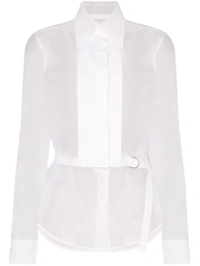 Shop Helmut Lang Detachable-bib Shirt In White