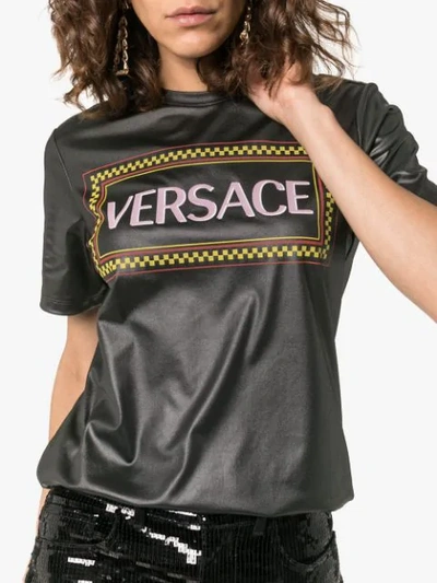 Shop Versace 90s Logo Coated T In Black