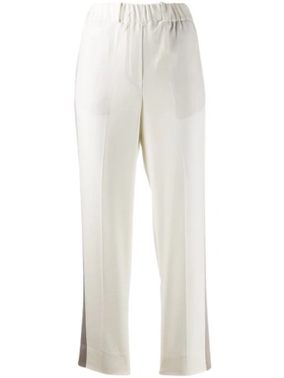 Shop Incotex Appliqué Detail Trousers In White