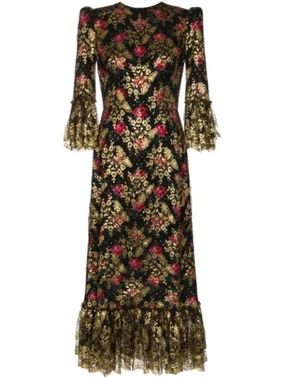 Shop The Vampire's Wife Wild Rose Midi Dress In Multicoloured