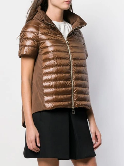 Shop Herno Fitted Padded Jacket In Brown
