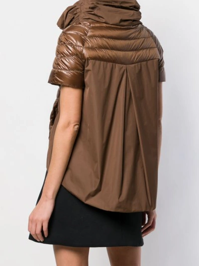 Shop Herno Fitted Padded Jacket In Brown