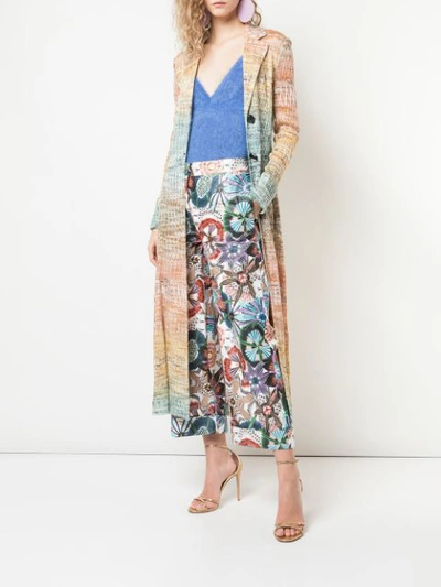 Shop Missoni Zig Zag Trench Coat In Multicolour