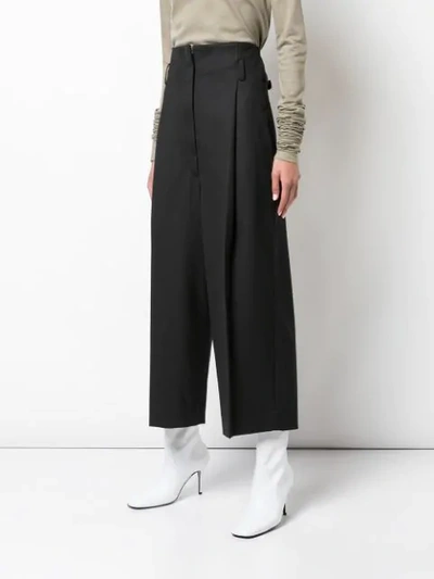 Shop Lemaire High-waisted Wide Trousers In Black