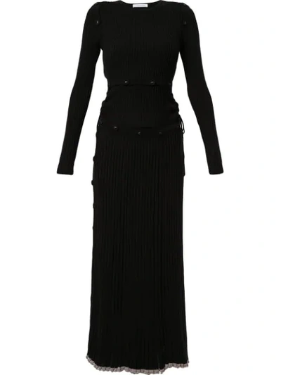 Shop Christopher Esber Ribbed Knitted Dress In Black
