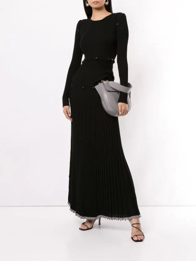 Shop Christopher Esber Ribbed Knitted Dress In Black