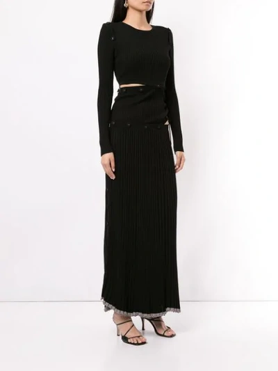 Shop Christopher Esber Ribbed Knitted Dress In Black