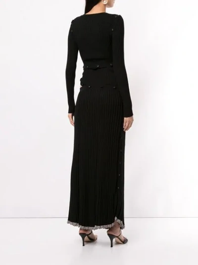 Shop Christopher Esber Ribbed Knitted Dress In Black