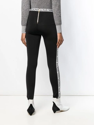 Shop Balmain Logo Leggings In Black