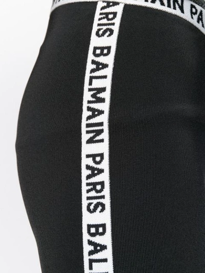 Shop Balmain Logo Leggings In Black