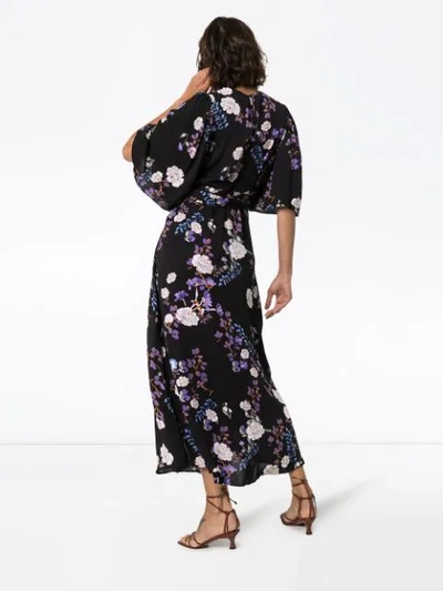 Shop Bytimo Floral Print Tie-waist Dress In Multicolour