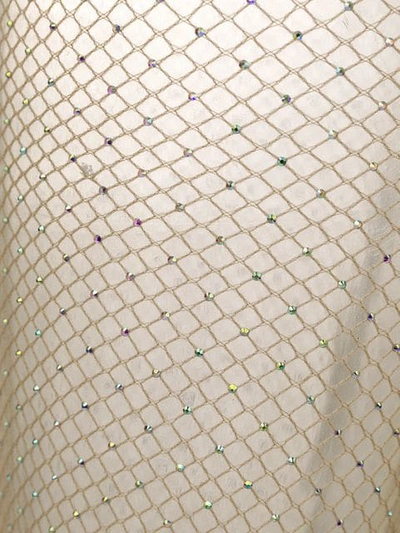Shop Gucci Crystal Fishnet Tights In Neutrals