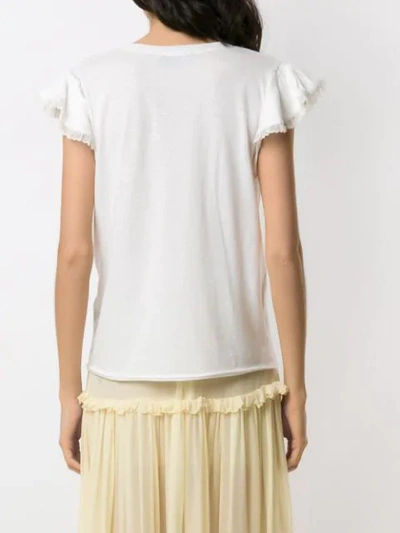 Shop Andrea Bogosian Lace Trimming Pleasure T-shirt In White