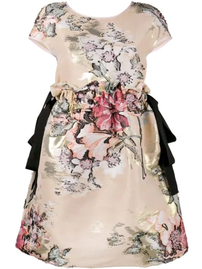 Shop Fendi Floral Fil Coupé Mini Dress In Multicolour