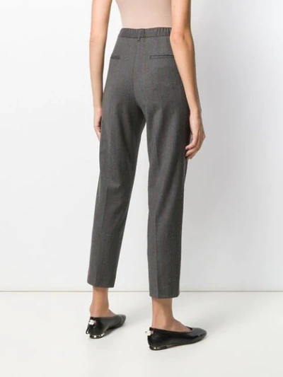 Shop Incotex Pinstripe Cropped Trousers In Grey