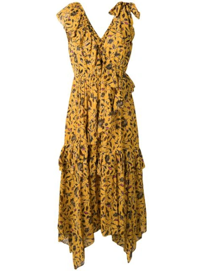 Shop Ulla Johnson Dania Midi Dress In Yellow