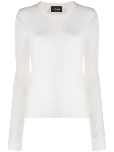Shop Andrea Ya'aqov Ribbed Neck Sweater In White