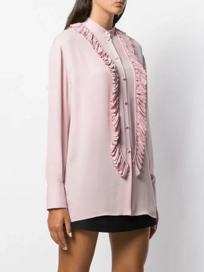 Shop Valentino Ruffle Front Blouse In Pink