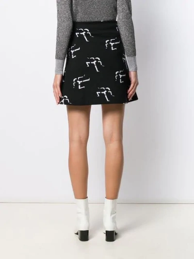 Shop Courrèges Geometric Intarsia Mini Skirt In Black