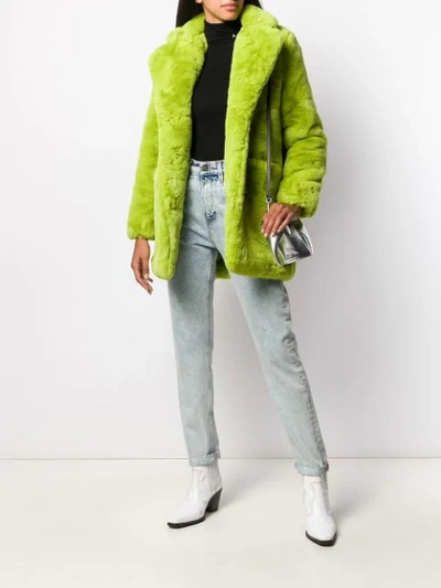 Shop Apparis Sophie Mid-length Coat In Green