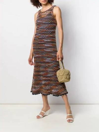 Shop M Missoni Knit Midi Dress In Blue