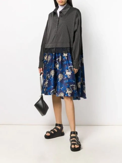 Shop Faith Connexion Contrast Skirt Shirt Dress In Blue