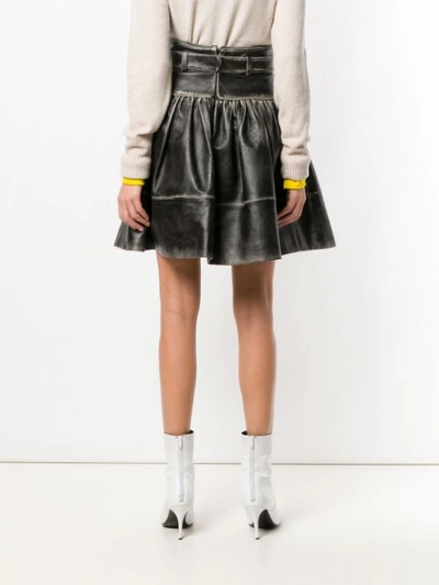 Shop Miu Miu Lambskin Skirt - Black