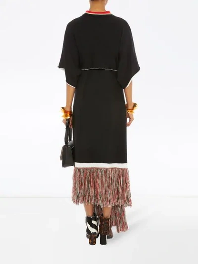 Shop Jw Anderson Knitted Wool Polo Dress In Black