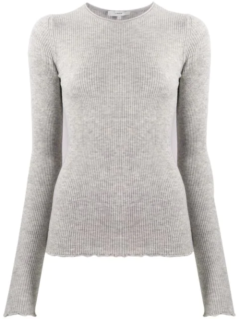 gray ribbed sweater