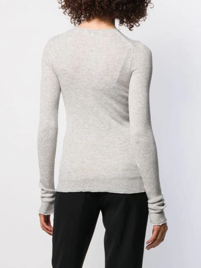 Shop Vince Ribbed Knit Sweater In Grey