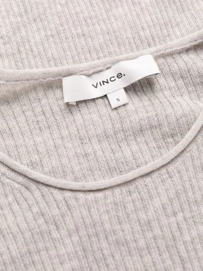 Shop Vince Ribbed Knit Sweater In Grey