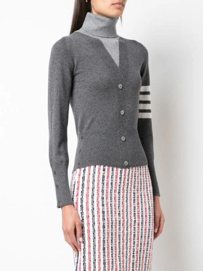 Shop Thom Browne Striped Armband Sweater In Grey