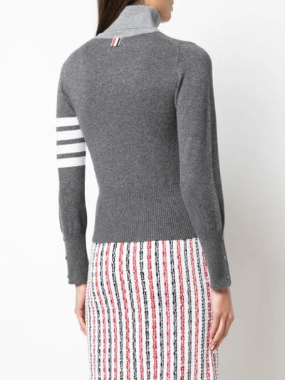 Shop Thom Browne Striped Armband Sweater In Grey
