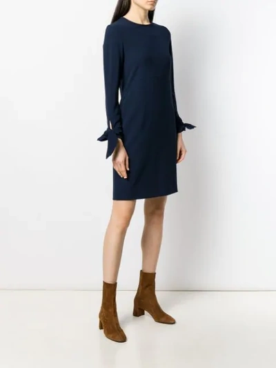 ANTONELLI KNOT-SLEEVE SHIFT DRESS - 蓝色