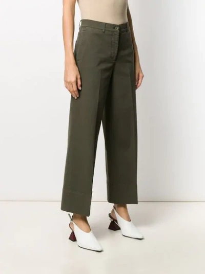 Shop Quelle2 Straight Leg Trousers In Green