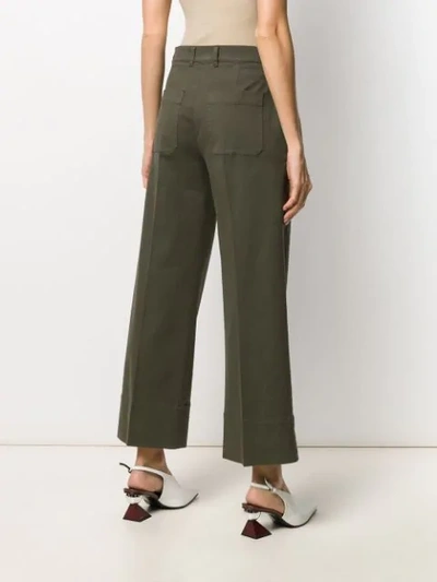 Shop Quelle2 Straight Leg Trousers In Green