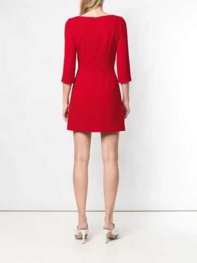 Shop Dolce & Gabbana Embellished Heart Mini Dress In Red
